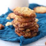 Soft and Chewy white chocolate macadamia nut cookies made with almond flour and keto friendly ingredients.